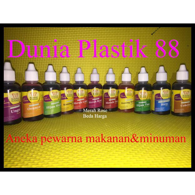 

HOT SALE @30ml PEWARNA cair makanan minuman food colouring koepoe koepoe kupu terjamin