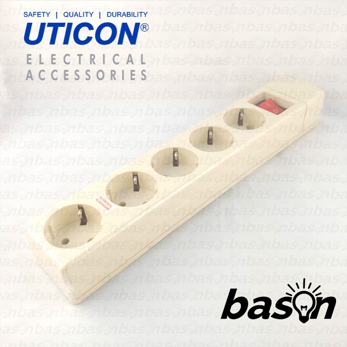 UTICON ST1582NC Multi Outle - Stop Kontak 5 Lubang - TANPA KABEL