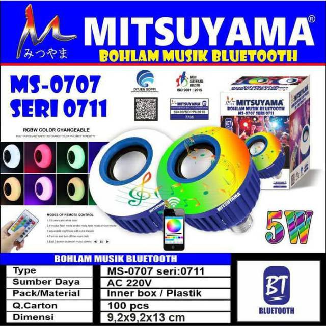 Bohlam Lampu LED + Music Bluetooth MS-0707 5w MITSUYAMA [PREMIUMMART]