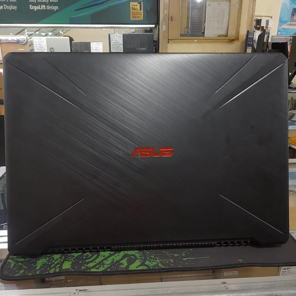 LAPTOP LEPTOP SECOND SEKEN BEKAS DESAIN PROGRAMMER ASUS TUF VGA GAMING FX705G NVIDIA GEFORE GTX 1050 CORE I7 GEN8 RAM 8GB HDD 1TB SSD 128