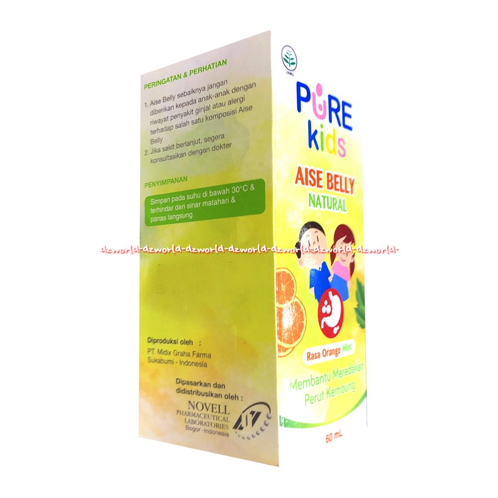 Pure Kids 60ml Aise Belly Natural Rasa Orange Mint Obat Sakit Perut Anak Kholik Kolik Purekids Pure Kid