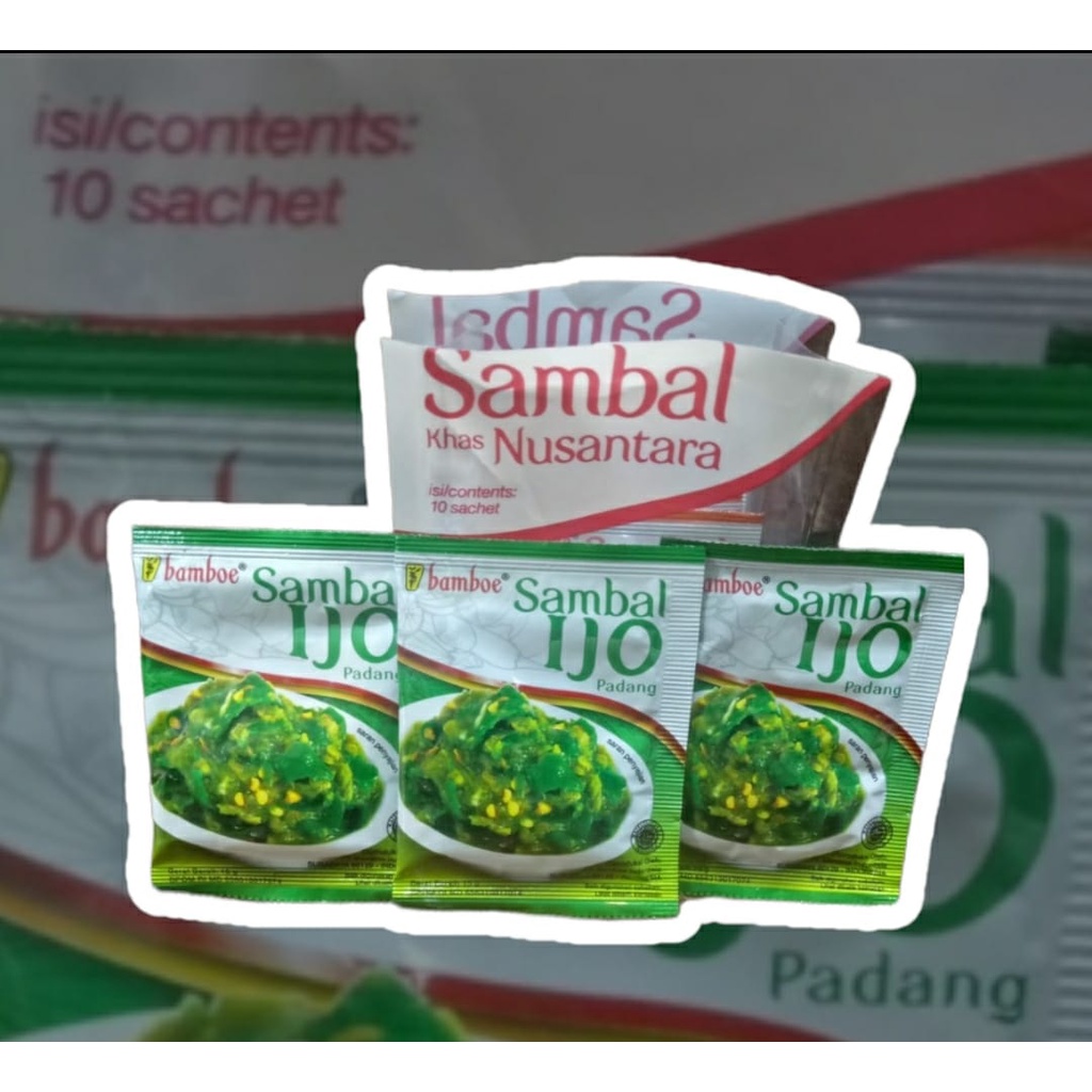 Bamboe Sambal Khas Nusantara Sachet 15 gr Ijo Bawang terasi Udang