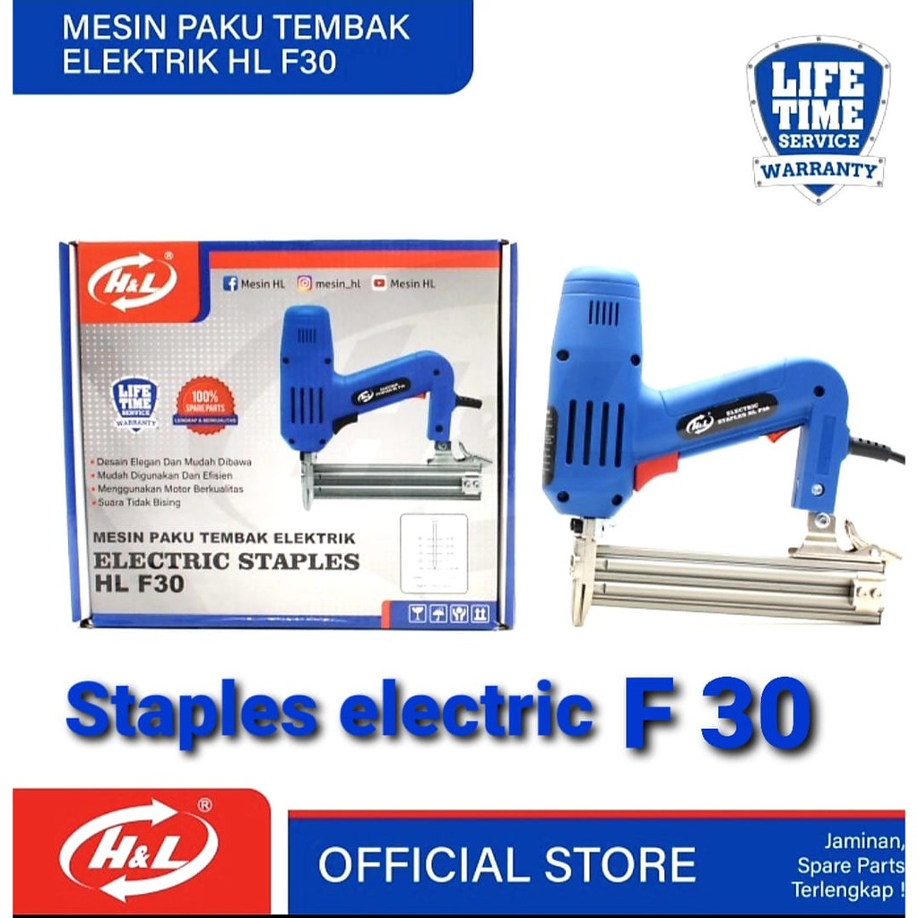 H&amp;L Staples Gun Electric HL F30 Mesin Paku Tembak F30 H&amp;L Staples Gun