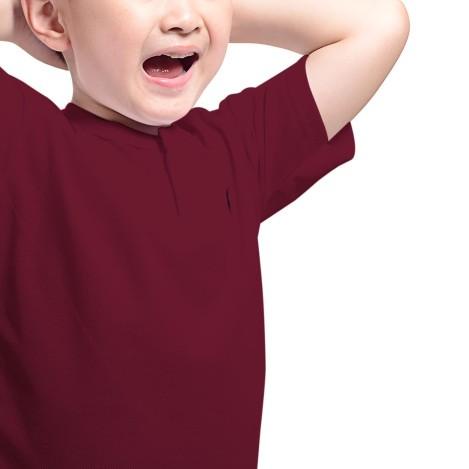 Kaos polo kancing baju anak cewe cowo polos bahan lacoste tebal ECERAN - Biru Muda, S