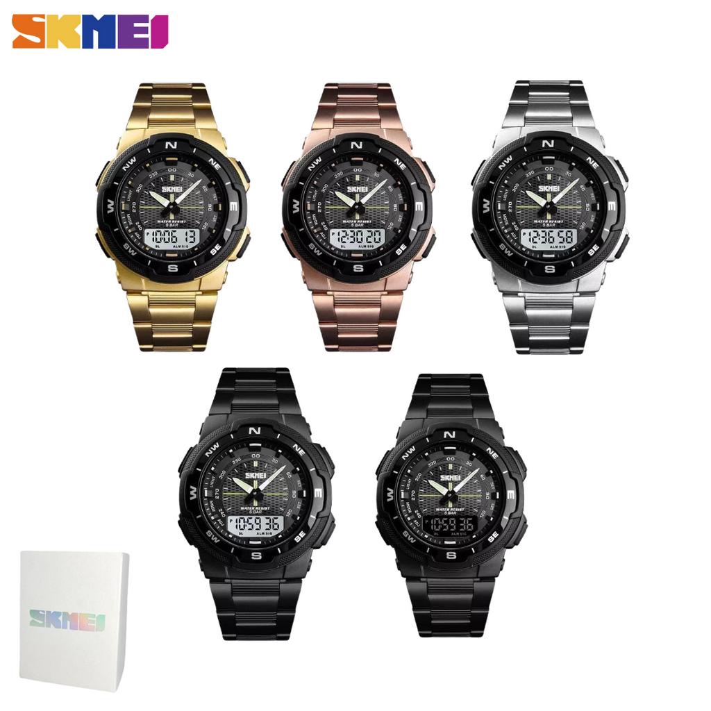 [COD] Jam Tangan Double Time Skmei Rantai Stainless Water Resist SK1370 / SK 1370 / 1370