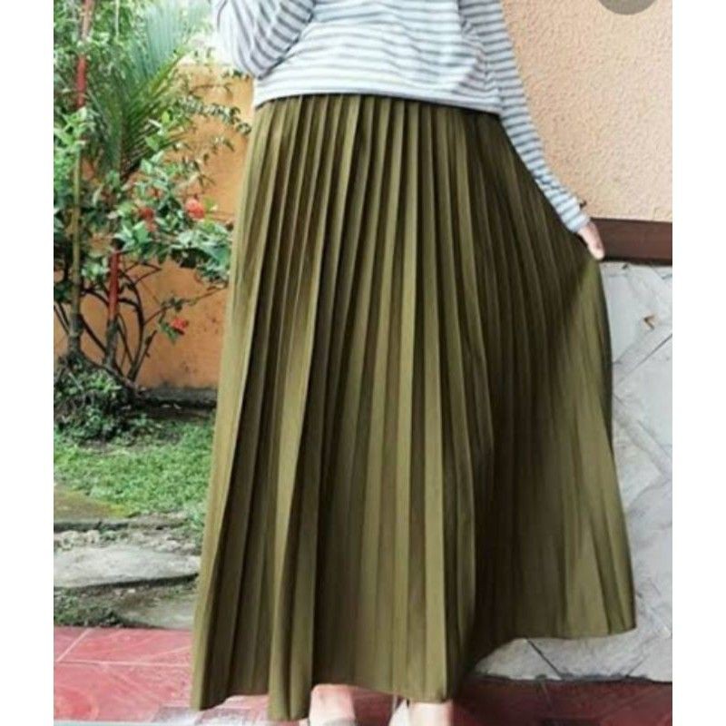 ROK PLISKET REMPEL BESAR / ROK KLOK / ROK PLISKET / ROK PEREMPUAN / BAWAHAN PEREMPUAN / ROK KLOK