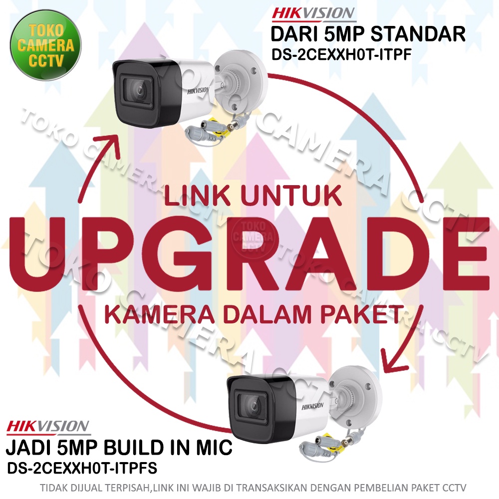 UPGRADE PAKET CCTV HIKVISION 5MP untuk 1 UNIT KAMERA BUILT IN MIC