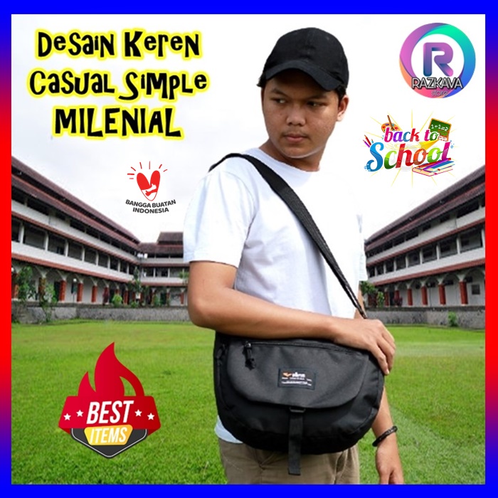 Tas Samping Pria Wanita Salempang Slempang Selendang Sandang Sekolah Kuliah Kerja Cowok Cewek Distro
