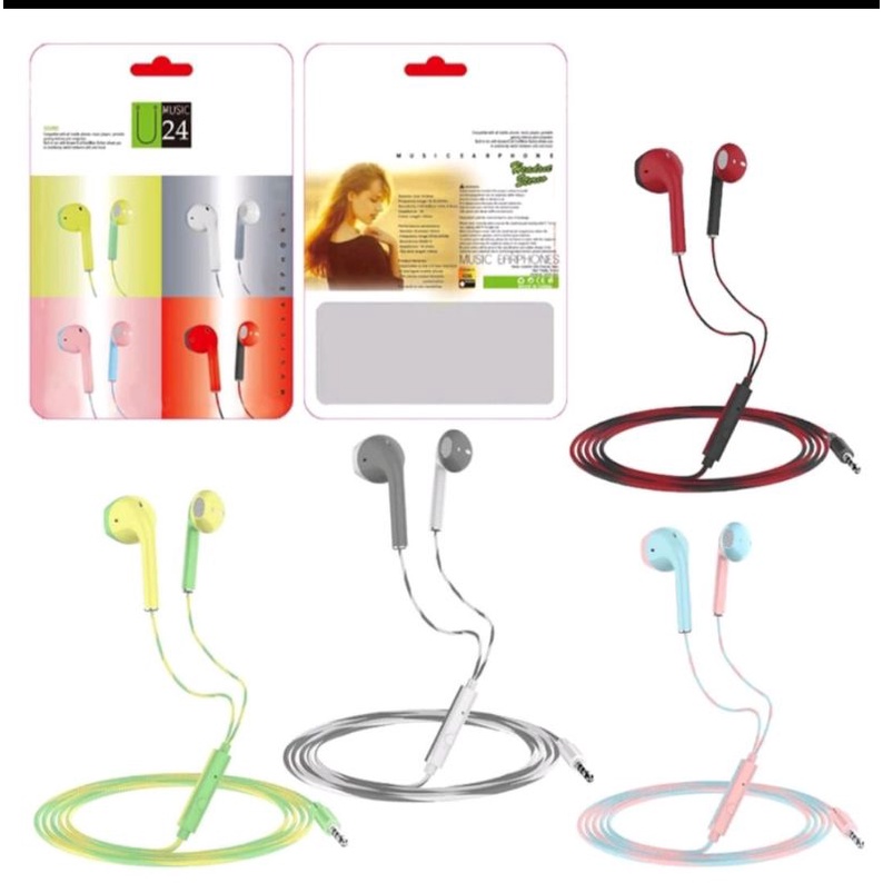 Earphone Macaron Dual Colour Stereo Bass Wired Earphone(Warna Pelangi New Produk Bass Mantapp)