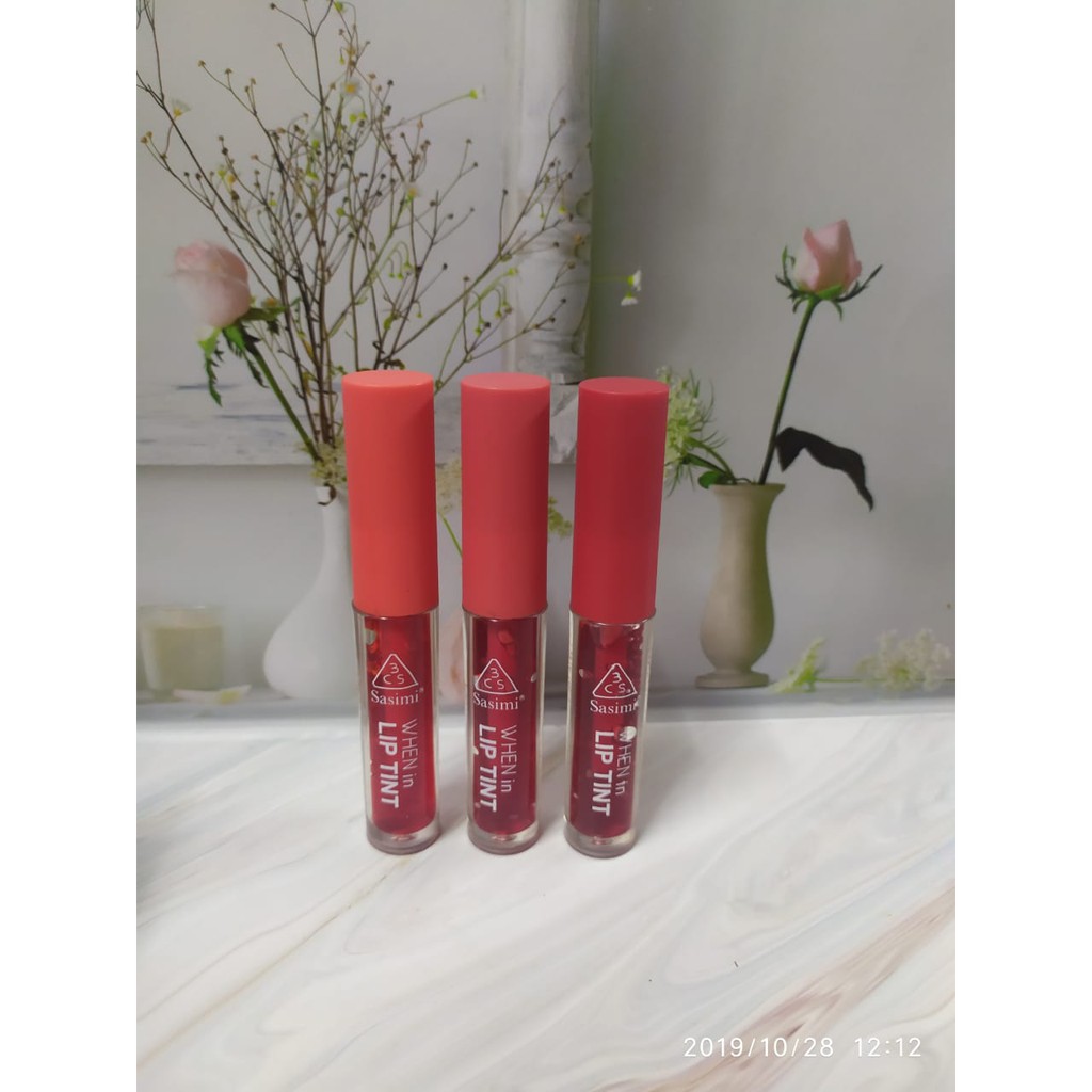 (HARGA 3 PCS ) LIP TINT WHEN in 3CS RED sasimi NO.S827