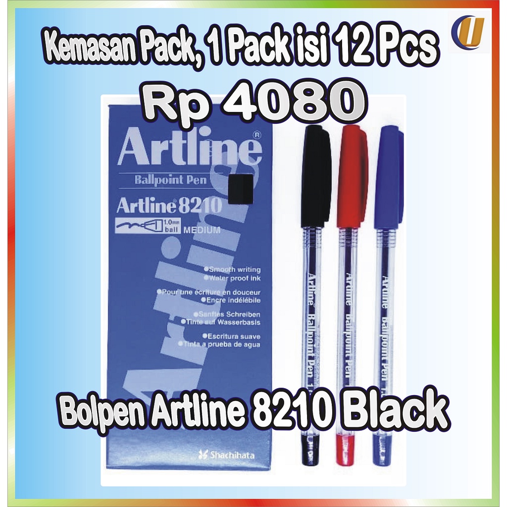 

Artline Ballpoint Murah Pen Pulpen EK-8210 - Black 1 BOX