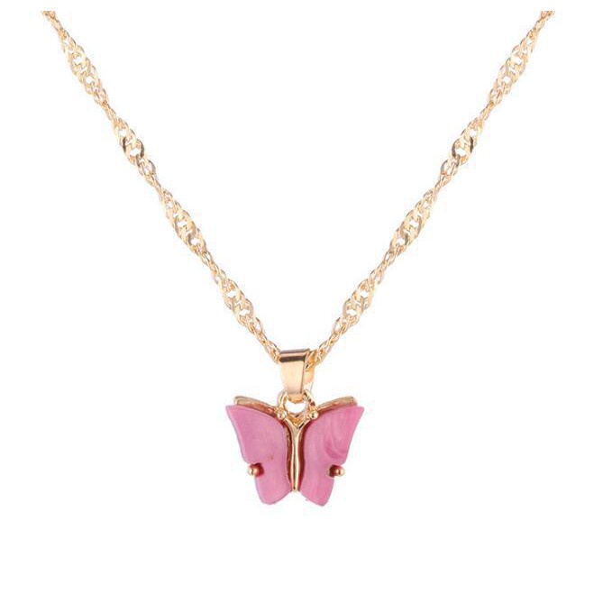 【D.G.C 】✅✨COD Kalung Butterfly Necklace Rantai Akrilik Kupu-kupu L103