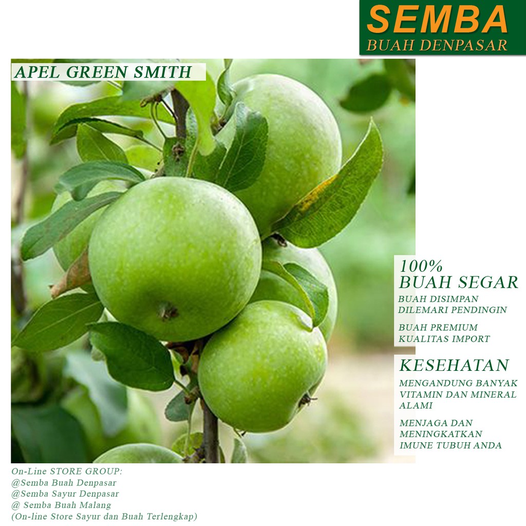 

APEL GREEN SMITH buah fruit sayuran sembako food makanan pangan fresh segar murah DENPASAR BALI