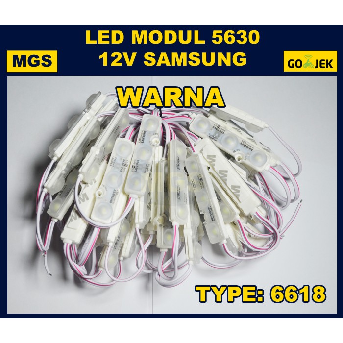 100Pcs Modul 3 LED Type 6618 12v - Warna