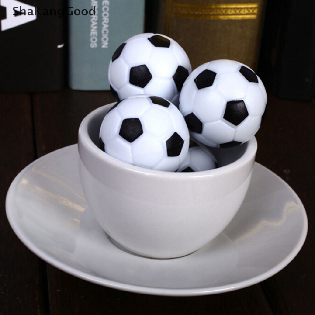 Skid 4pcs Bola Foosball 32mm Bahan Plastik Warna Hitam &amp; Putih