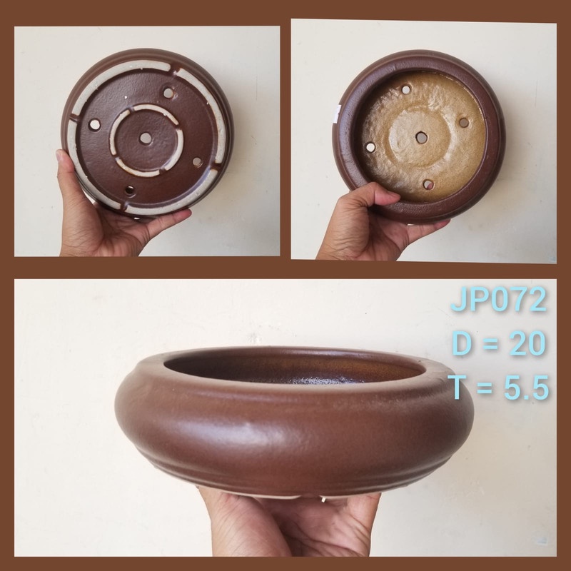 Pot keramik bulat ceper JP072