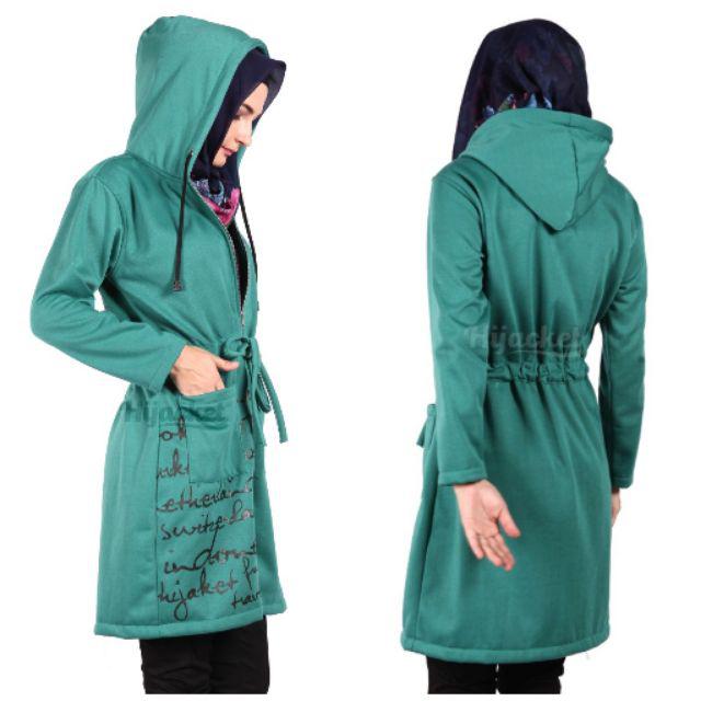 ‼️CUCI GUDANG‼️ Jaket Wanita HIJACKET URBANASHION ORIGINAL XXL hoodie panjang-Turquoese