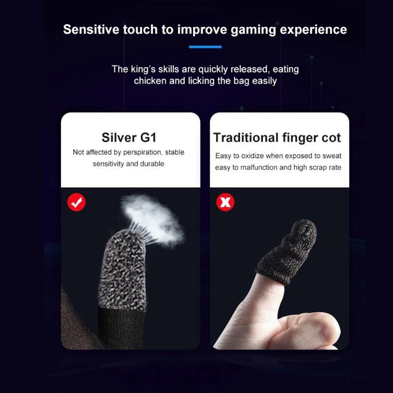 Btsg Lengan Jari Touchscreen Breathable Anti Keringat Untuk Game