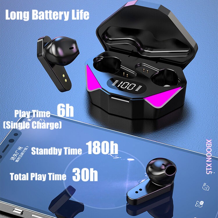 Xboon X15 TWS Headset Earphone Wireless Bluetooth 5.0 Gaming Low Delay-3