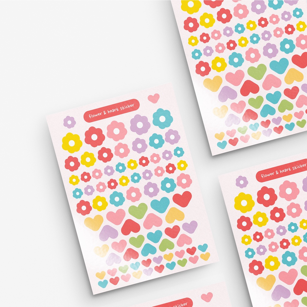 POLCOS - STIKER DECO - RANDOM THINGS-FLOWER & HEART