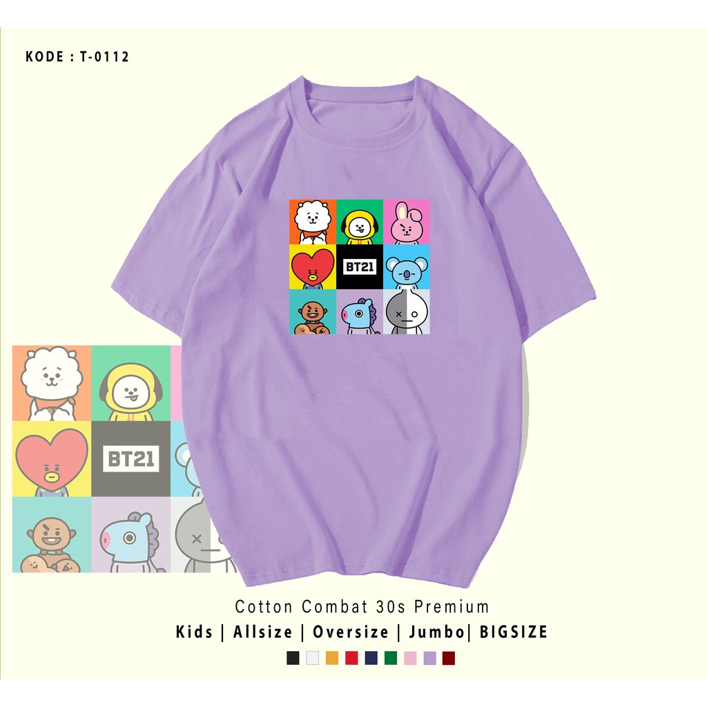 KAOS / T-SHIRT KATUN 30S / ARMY INDONESIA KPOP / KOREAN / ATASAN / BT21 BOX