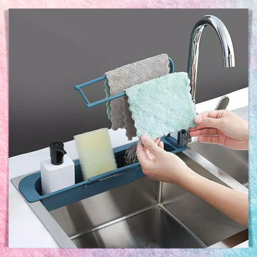 Rak Tirisan Spon | Tempat Spons Cuci Piring Lap Meja Dapur Wastafel | Kitchen Sponge Rag Rack