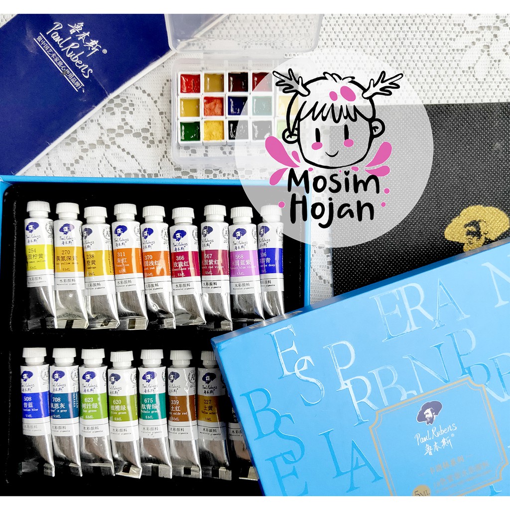 

Paul Rubens Watercolor cat air tube share mini pan 18 warna