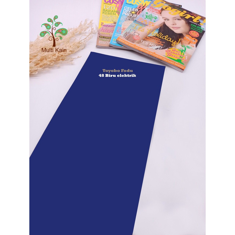Bahan Multi kain katun cotton toyobo FODU (COPYRIGHT, TERDAFTAR) asli premium-FODU 48 biru elektri