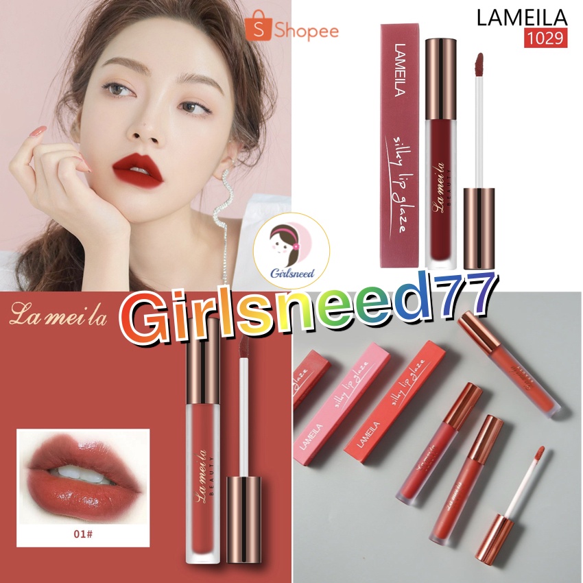 GIRLSNEED77 - LAMEILA 1029 SILKY LIP GLAZE - Lip Gloss Velvet Matte Lipstick Murah Pelembap Bibir Medan Lipcream Lameila Girlsneed GROSIR ECER BERKUALITAS