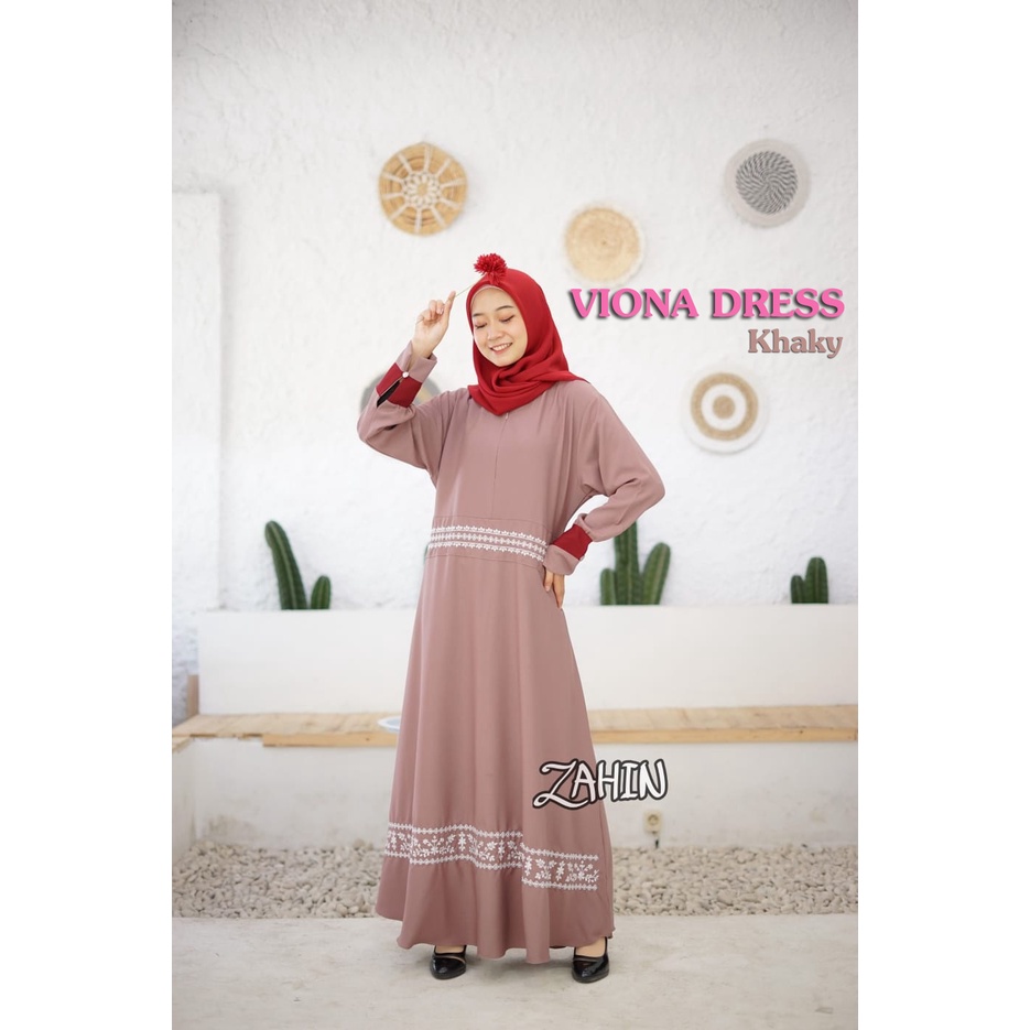 Viona Dress ORI Zahin Bahan ITY Crepe Bordir