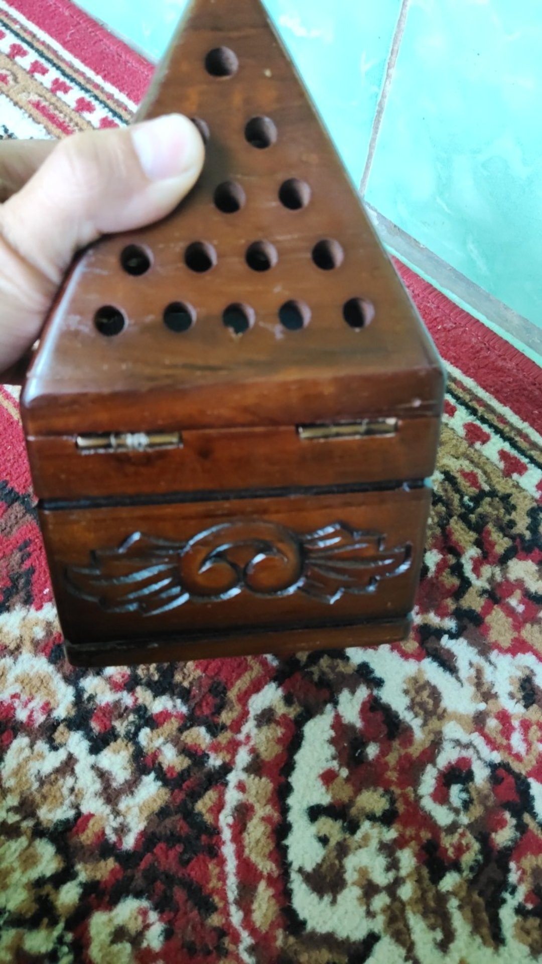 Mabkhara Tempat Bakaran Dupa Bukhoor Kerucut Kayu Jati