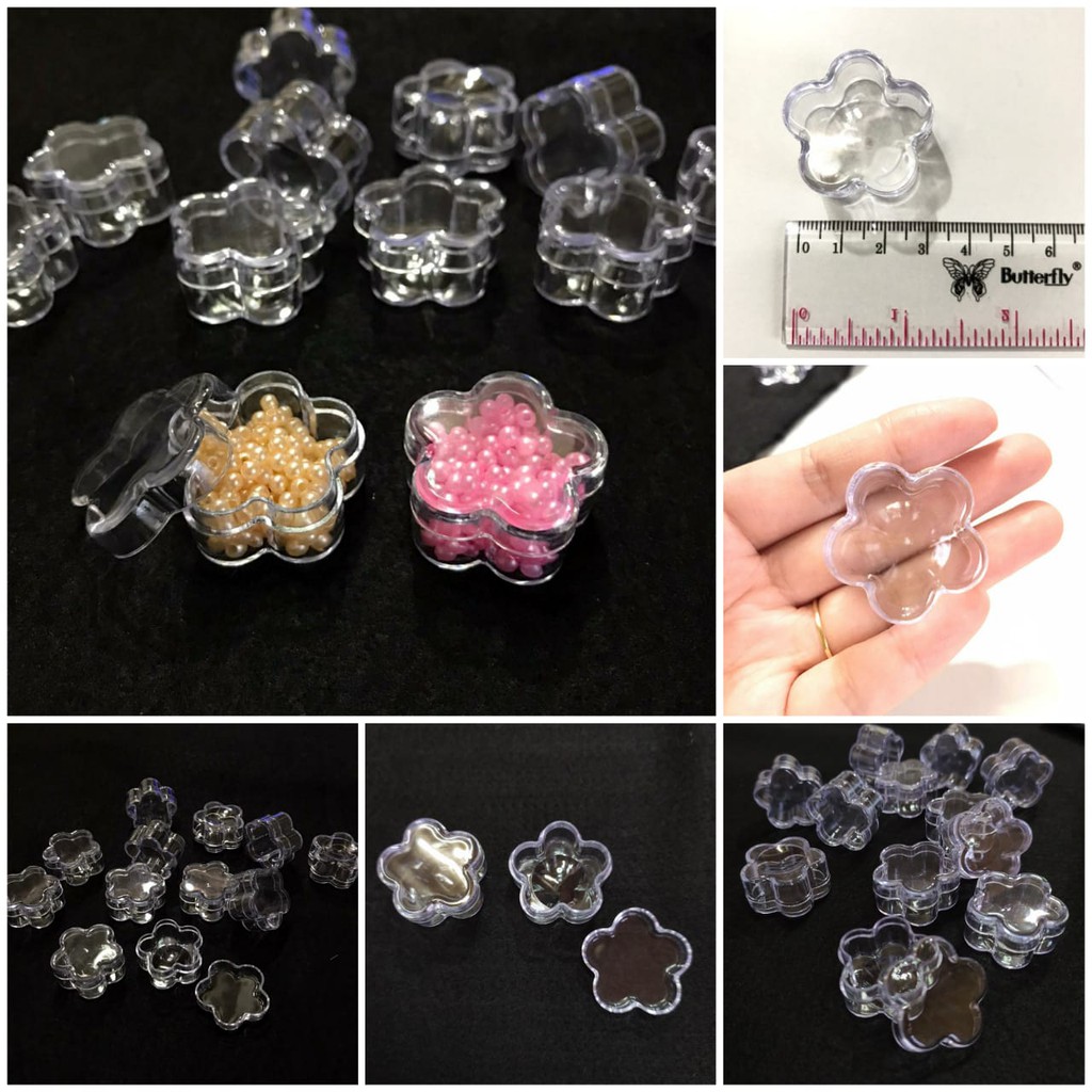 1 BIJI - JAR KOSONG BUNGA/ WADAH SHARE IN JAR AKRILIK/ POT CREAM 5 ML / EMPTY JAR / MANIK RHINESTONE
