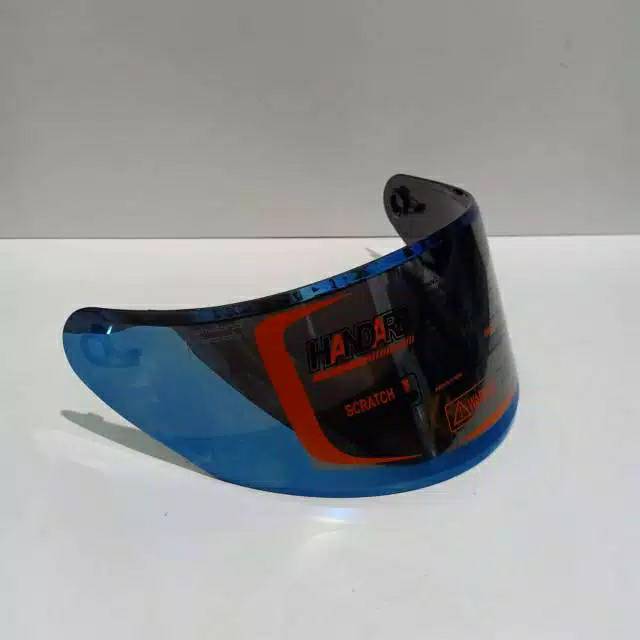 ( COD) KACA VISOR HELM FLAT NHK RX9 GM RACE PRO PNP IRIDIUM BLUE SILVER Hitam Bening Clear