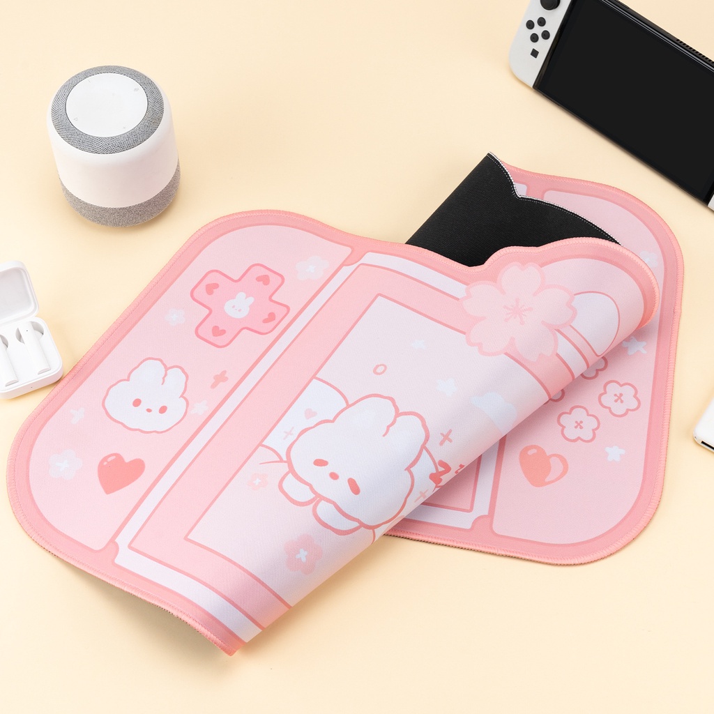 Mouse Pad Ukuran XXL Anti Slip Tahan Air Motif Kelinci Sakura Pink Untuk Gaming