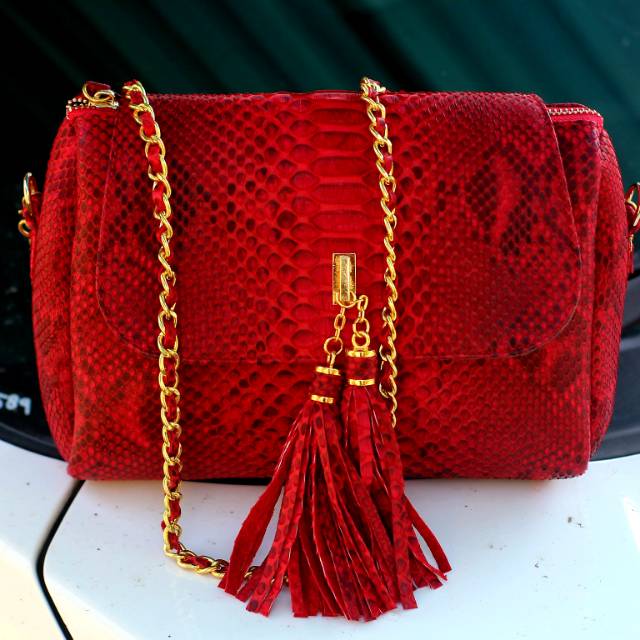Tas Lonceng uk 25 Original Kulit ular Phyton