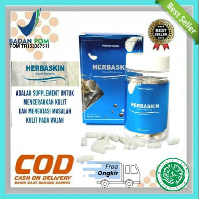 Herbaskin / kapsul pemutih badan / Suplemen Kecantikan Permanen