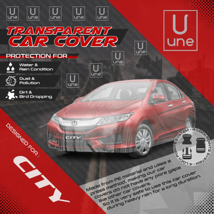 Cover Mobil Honda City Plastik Transparan PE Waterproof