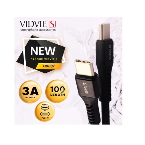 Cable type-c vidvie 100cm sync charge 3A fast charging for android ipad etc cb037 cb-037 - Kabel data usb-c 1m 1 meter