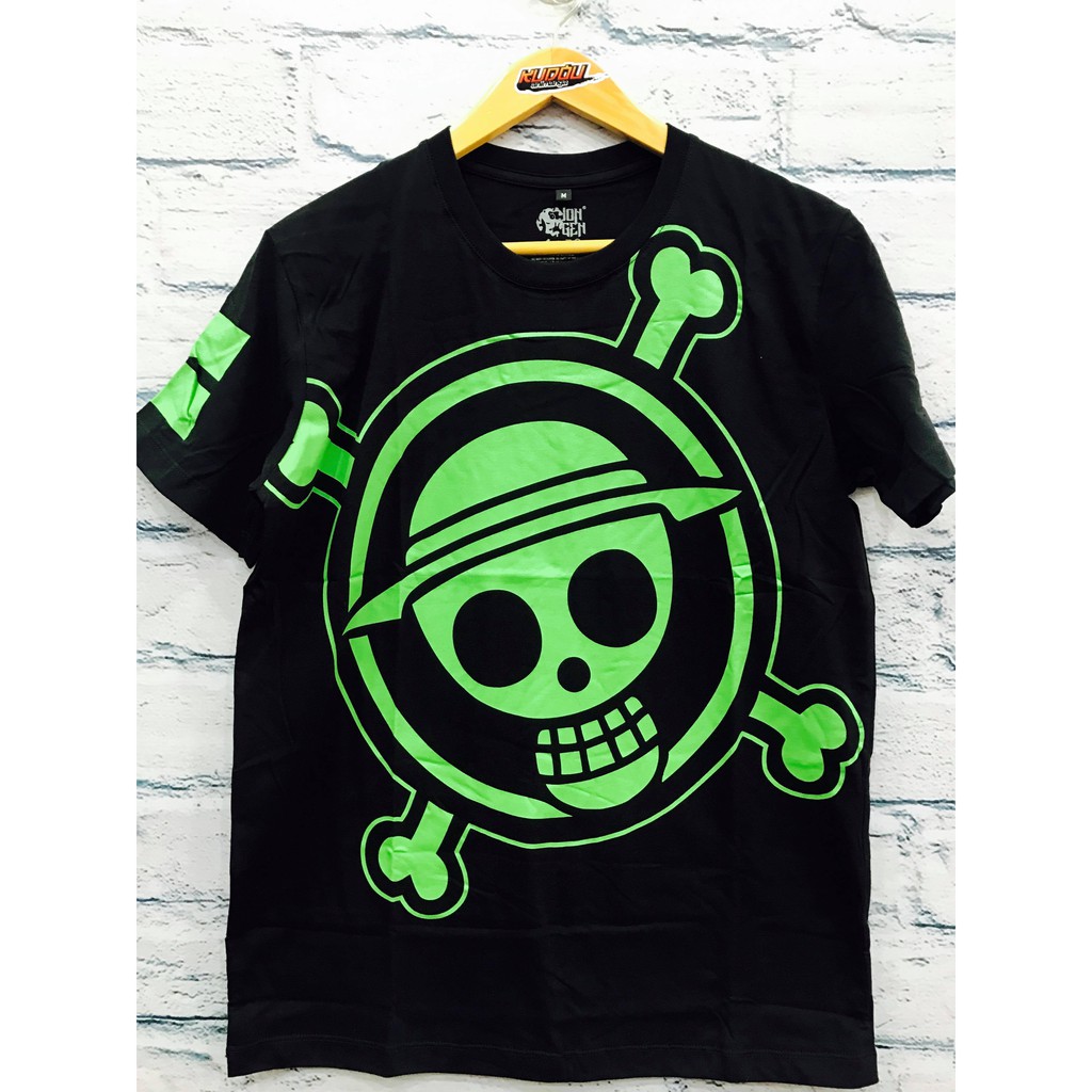 Kaos Onepiece Mugiwara Logo Green