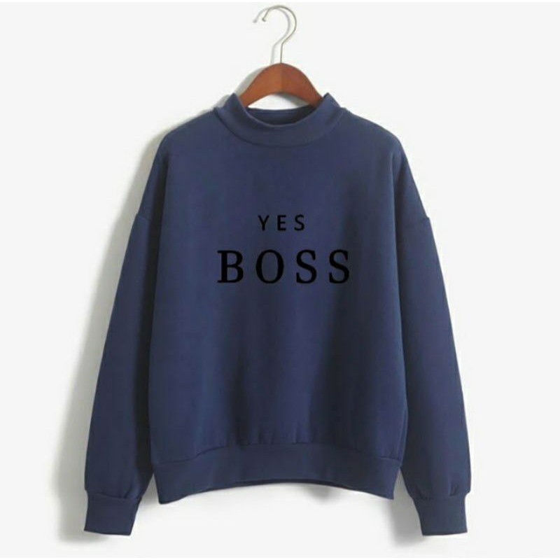 S - XXXXXL(6XL) Sweater YES BOSS Crewneck BIGSIZE OVERSIZE Pria Wanita JUMBO M L XL XXL 3XL 4XL 5XL