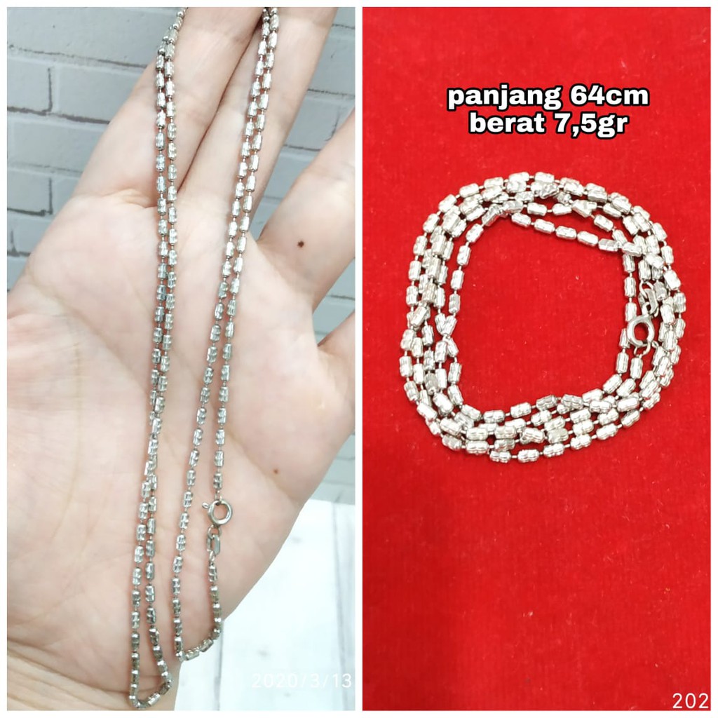 KALUNG TABUNG UKIR PANJANG PERAK ASLI S925