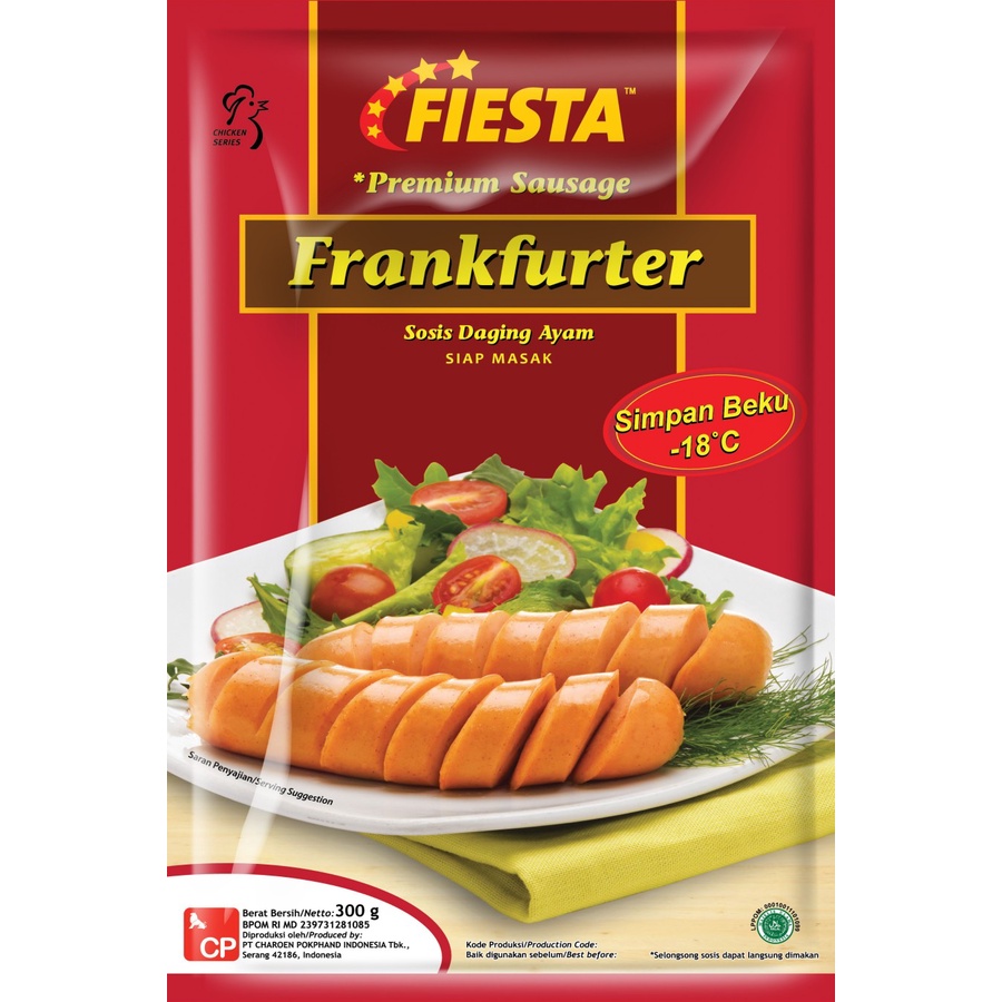 

SOSIS DAGING AYAM FRANKFURTER SAUSAGE FIESTA 300GR HALAL