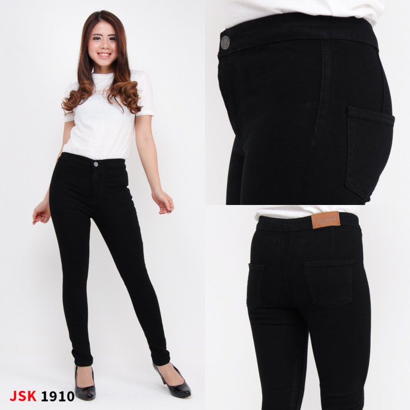 celana hw jeans wanita korean style