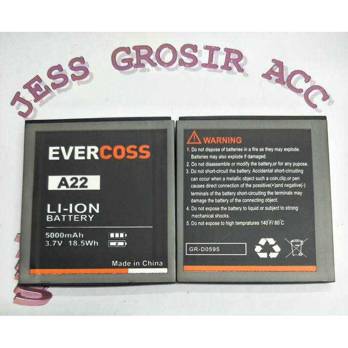 Baterai Battery Double Power Evercoss Evercross Cross ( A22 , A 22 ) - Hitam