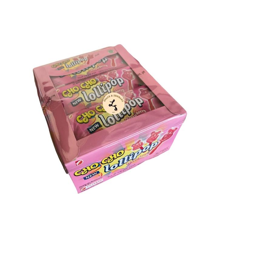 

T5D♥ Permen Cho Cho Lollipop Coklat/Stroberi 1 Box Isi 24 pcs Barang Bagus