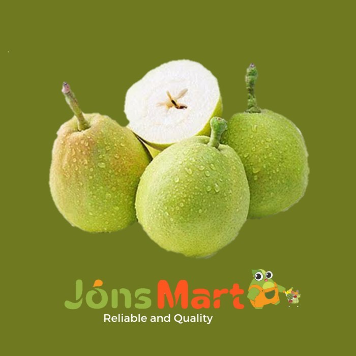 

Jonsmart Pir Xianglie / Pear Xiang Lie Fresh Manis 1kg(Isi 6-7buah) [KHUSUS INSTAN DAN SAMEDAY]