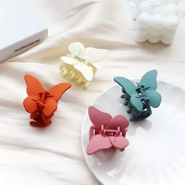 PREMIUM Jepit Rambut Korea Kupu Kupu 7CM - Jedai Doff Kupu Jepitan Rambut Matte Butterfly Hair Claw Clips