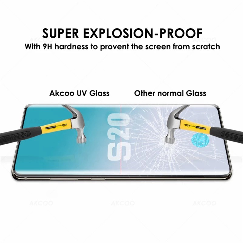 Tempered Glass UV Full Glue Samsung S20 ULTRA - S20 PLUS - Tempered UV Lamp