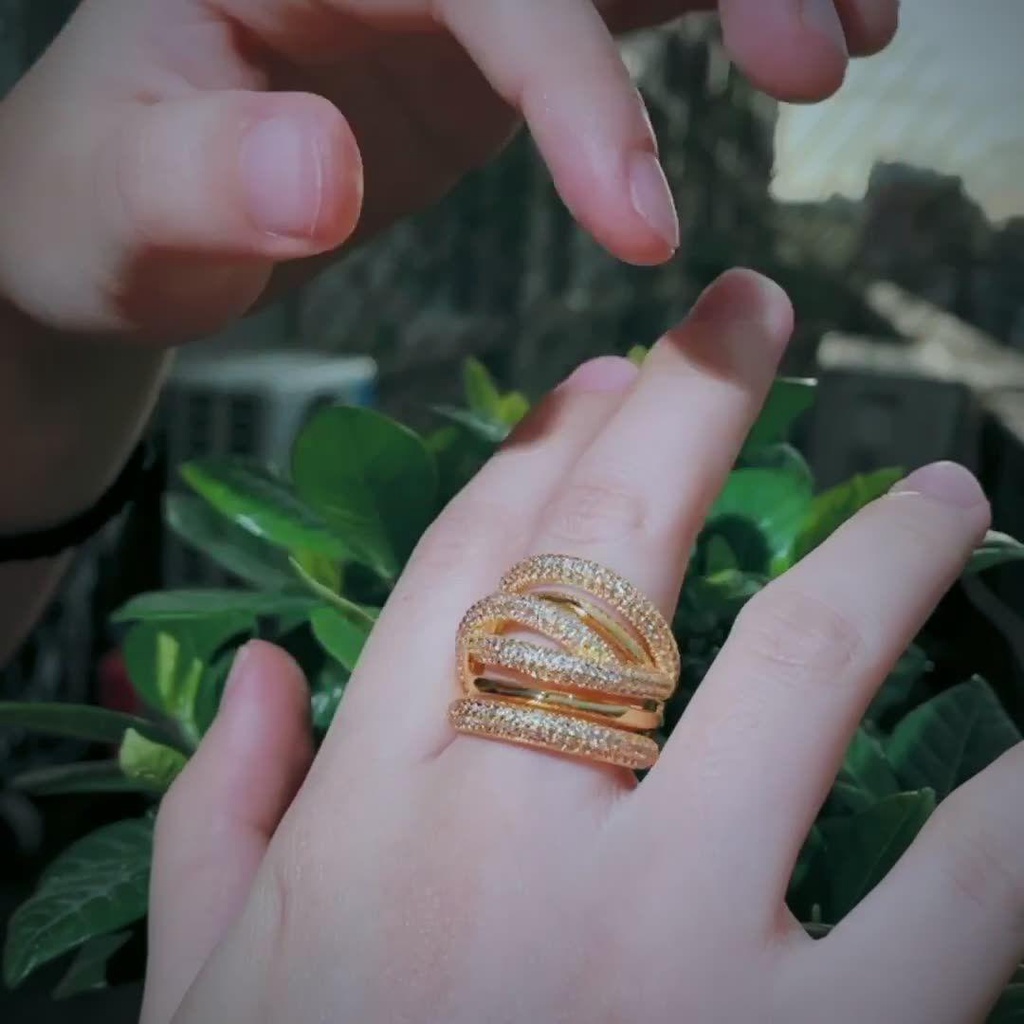 Cincin LILY Cincin Punk Cincin Lebar Cincin Pengakuan Cincin Berlebihan Cincin Berlian