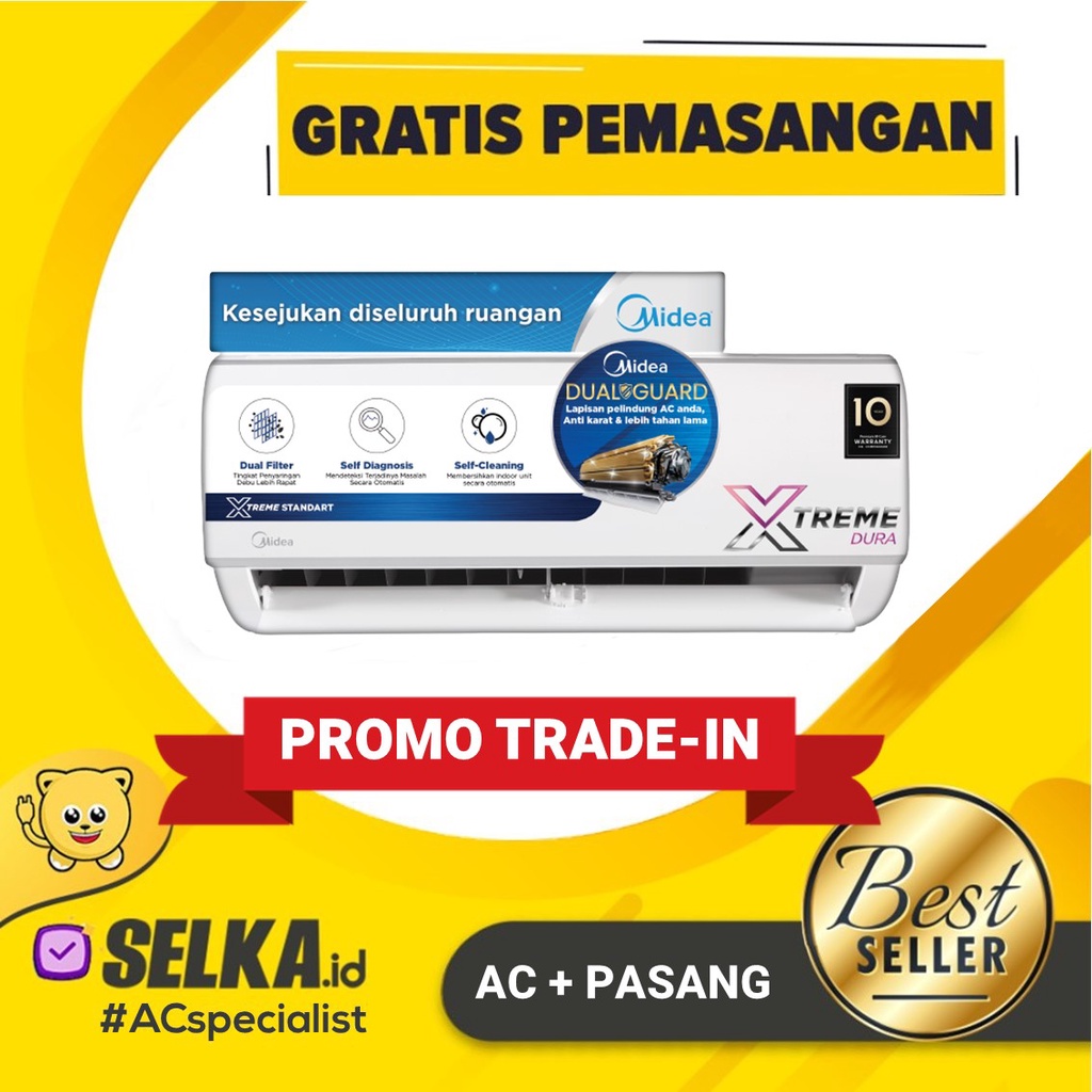 MIDEA MSFC-05CRN2X + PASANG AC SPLIT 1/2 PK STANDARD